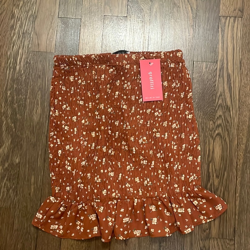 Smocked Floral Skirt